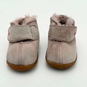 See Kai Run Infant Girls Avery Shearling First Walker Booties Hook and Loop Pink